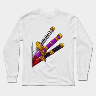 Three Katana style Long Sleeve T-Shirt